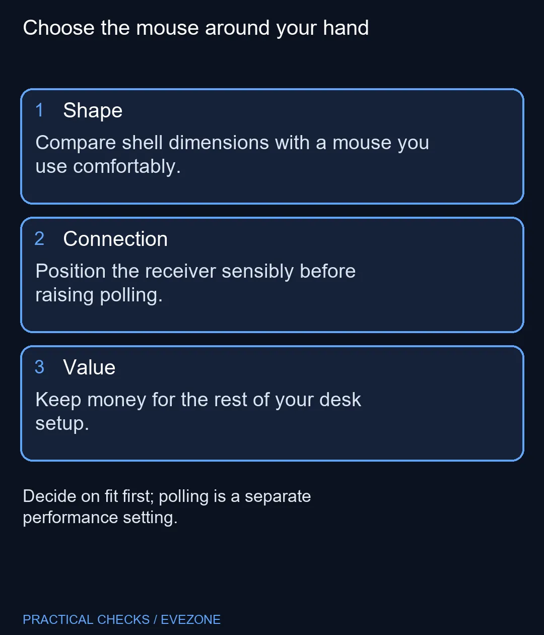 Choose the mouse around your hand