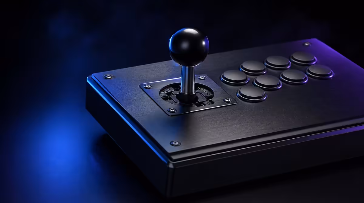 Named joystick and button parts clarify the baseline