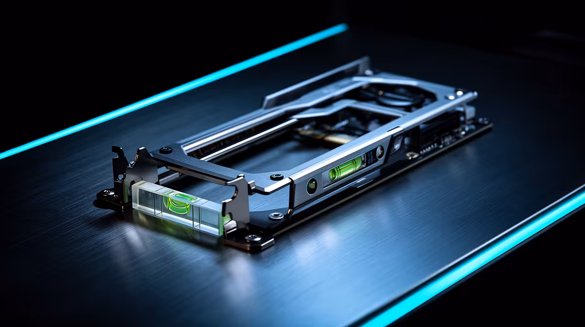 You Use a Spirit Level to Align a Graphics Card Holder Prope