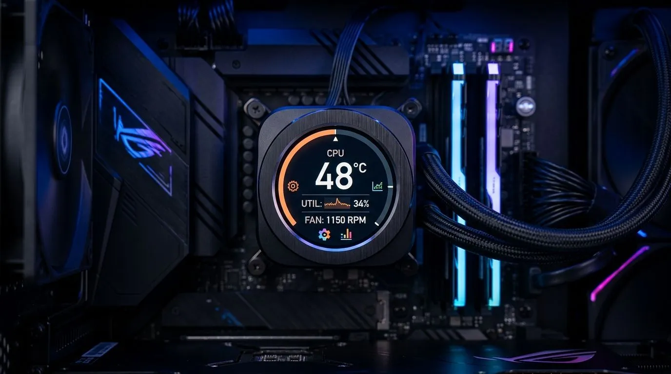 2.8 LCD CPU cooler display: functions and limits