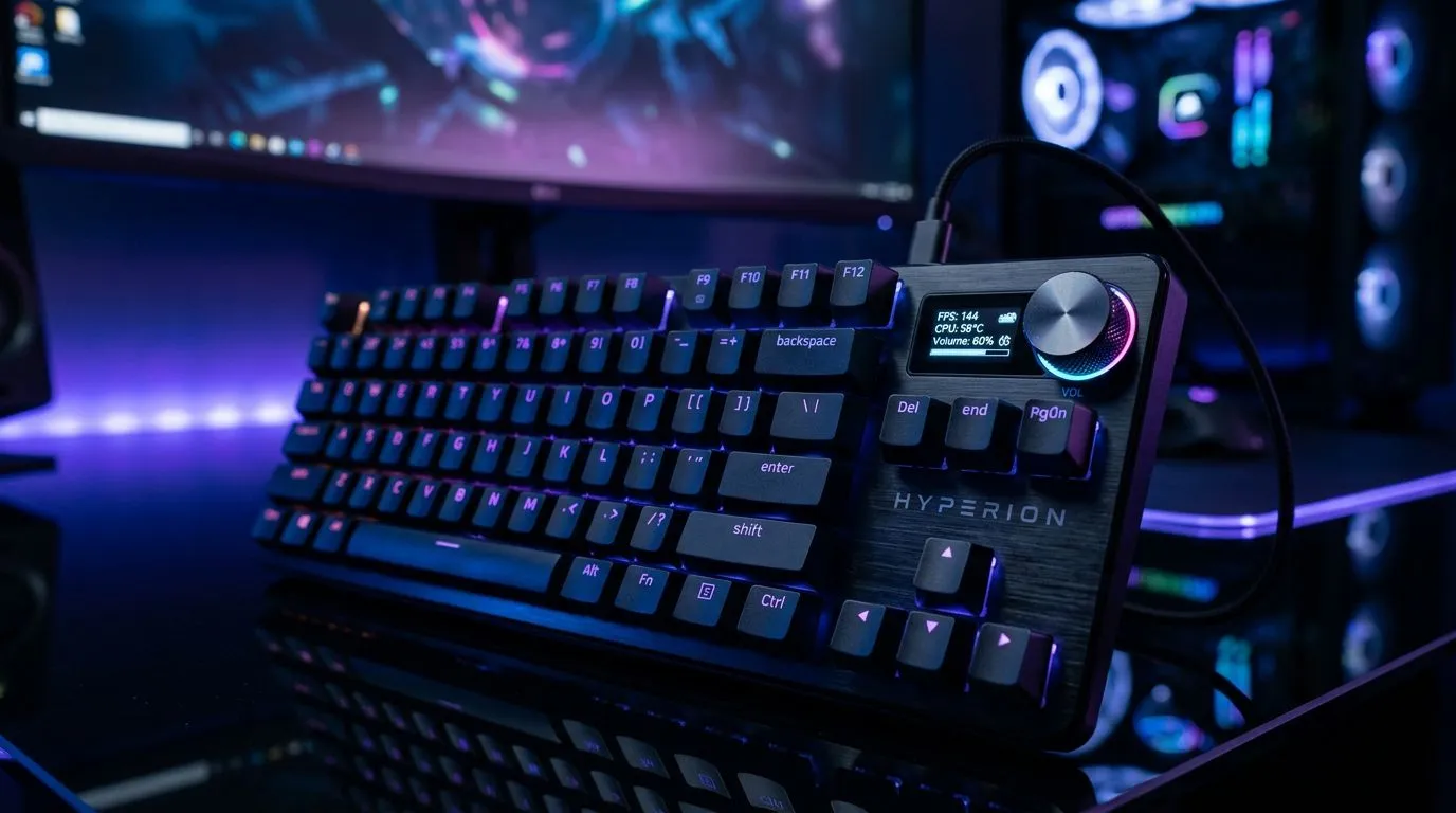 OLED keys, effects, and smart media knobs