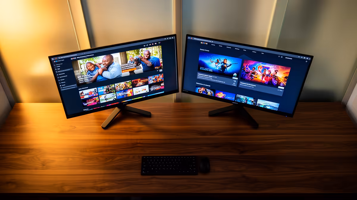 A Family Choose a Dual-monitor Setup in South Africa