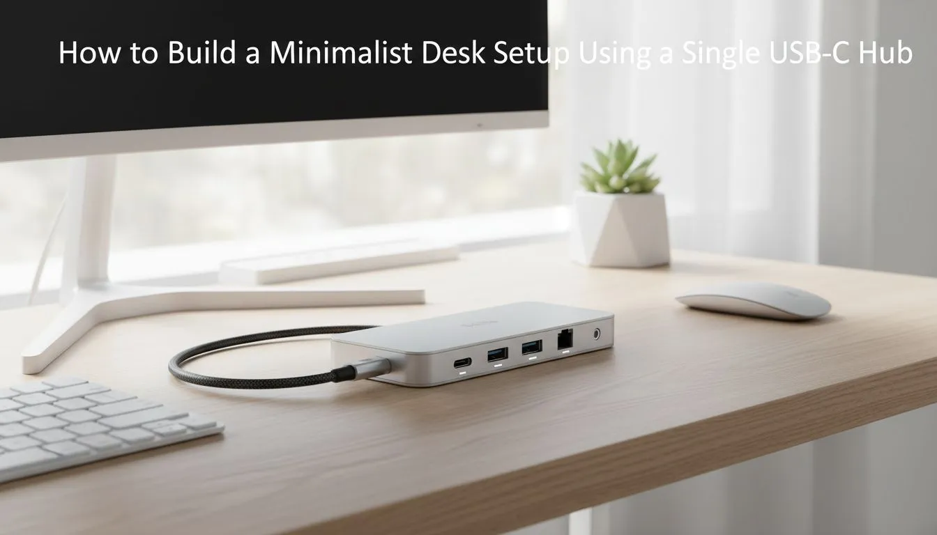 Minimalist USB-C hub desk guide