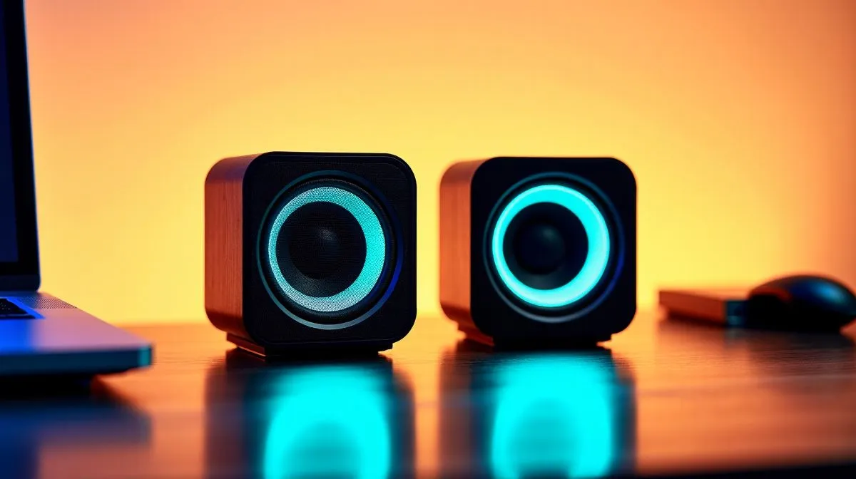 Set up compact speakers for clear stereo