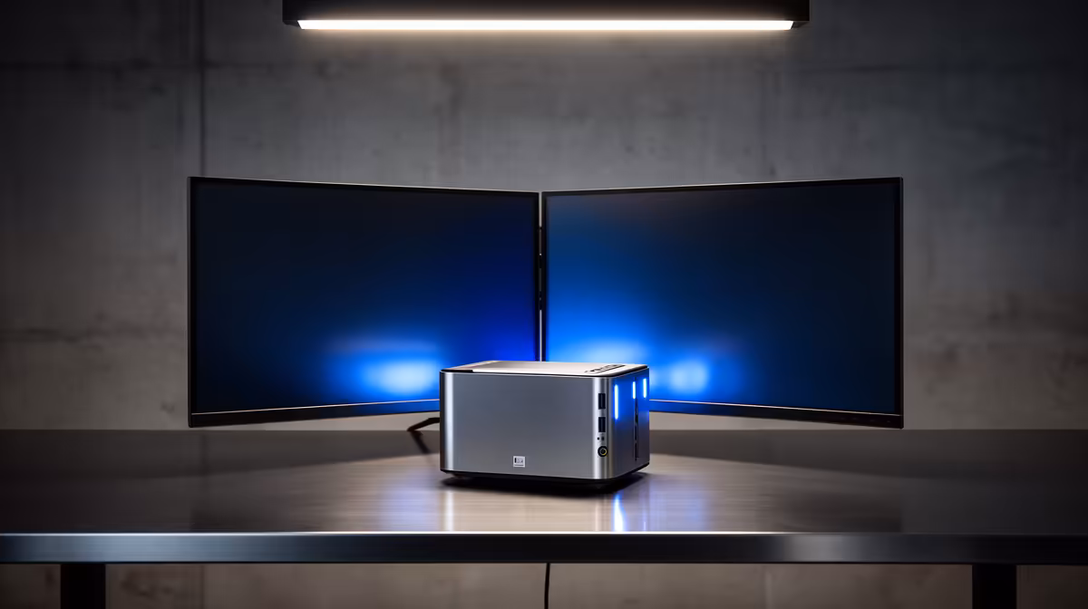 Two displays from one compact machine