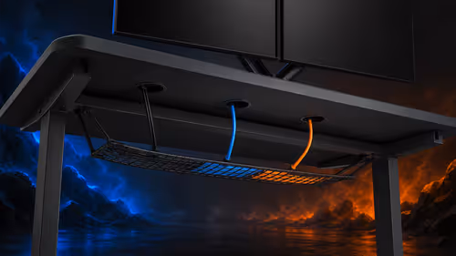 How to Use Desk Cutouts and an Under-Desk Cable Net for Cable Management
