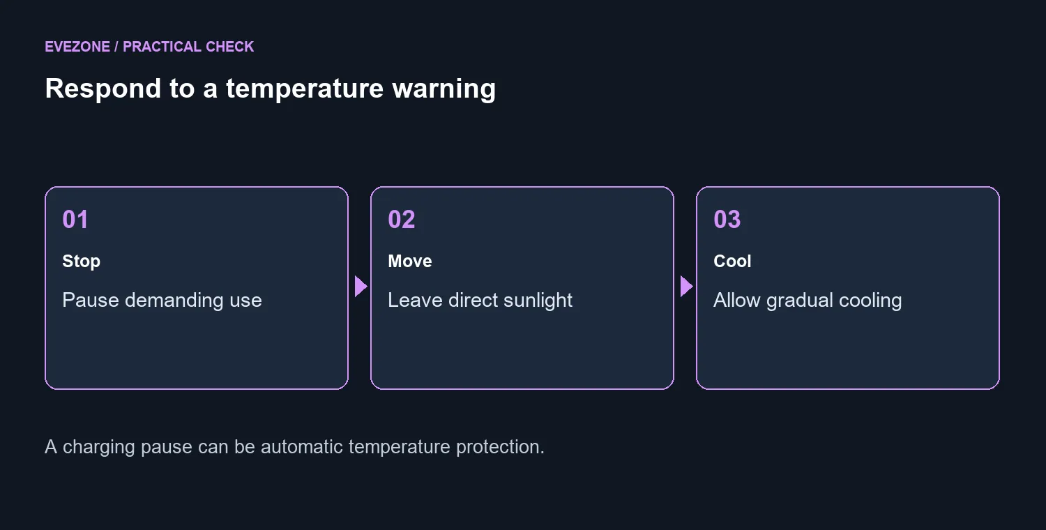 Respond to a temperature warning