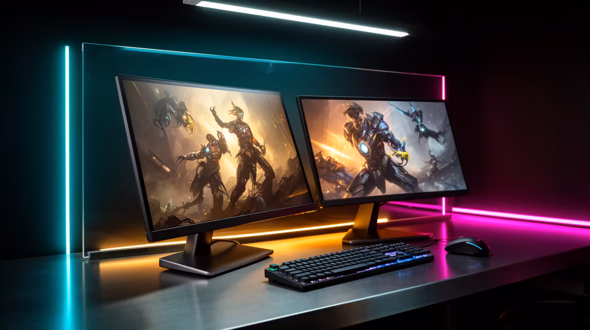 Dual-monitor Setup Enough for a Bedroom Gaming Setup