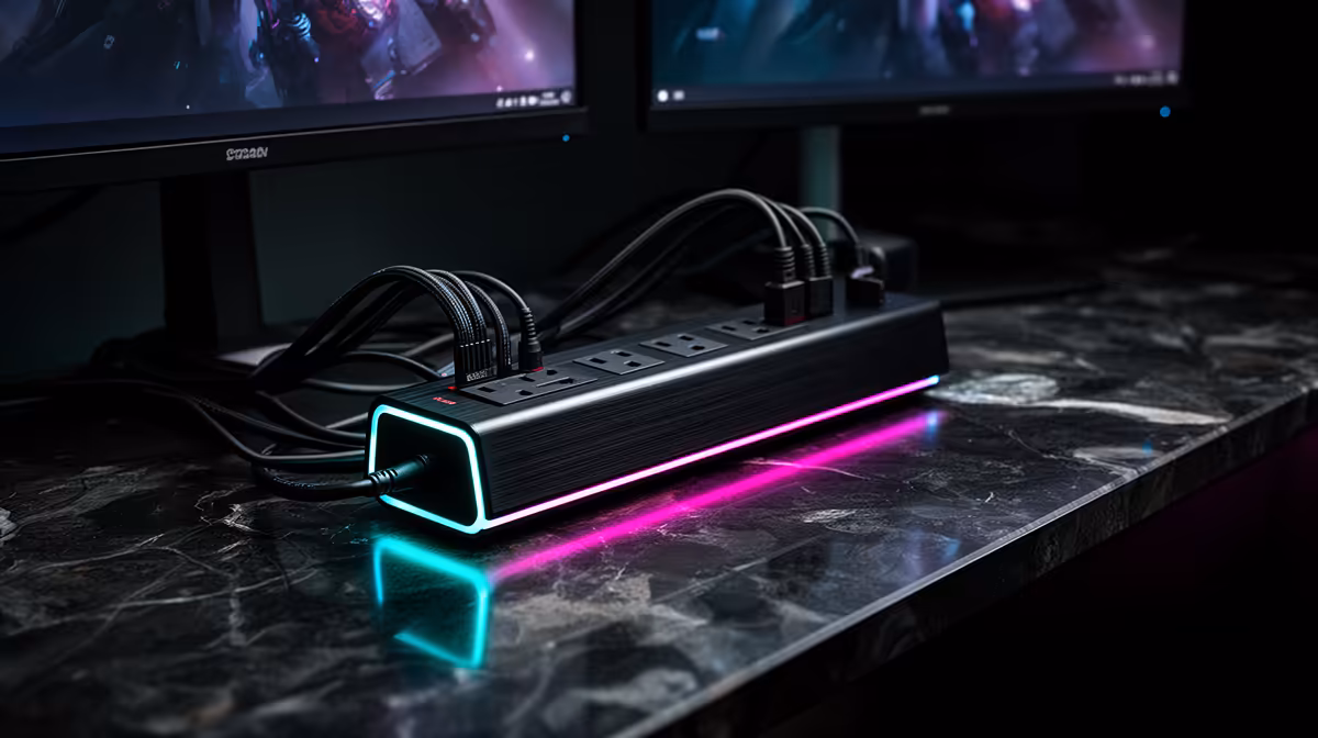 Surge Protector Worth It for a Tidy Two-screen Desk