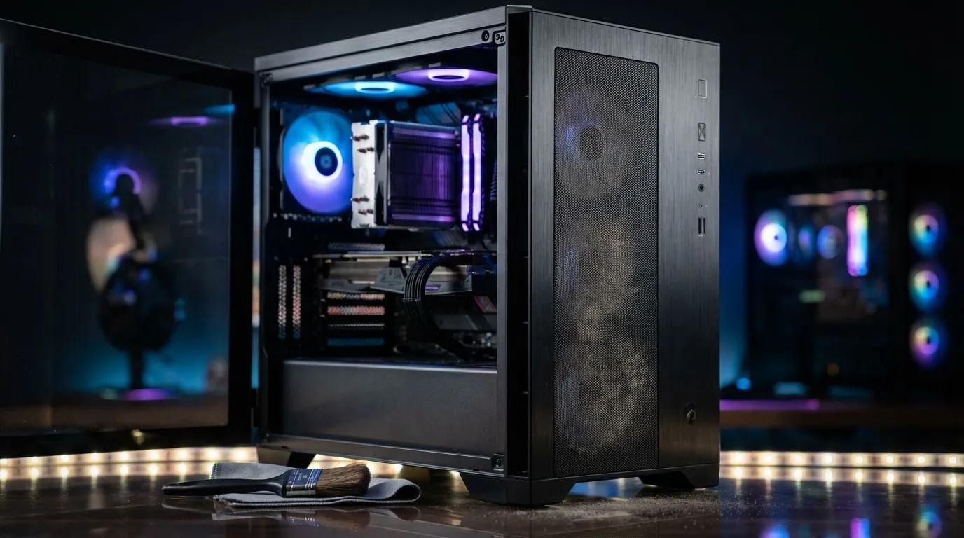 Dust care for high-airflow cases