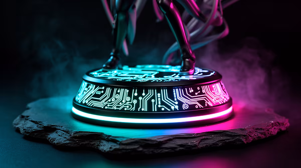 Illuminated Base Elevates Motoko Statue Appeal
