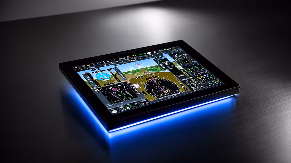 OLED flight display: key flight metrics