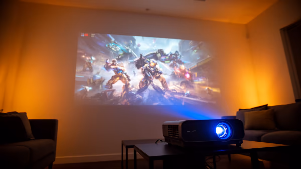 Master Projector Setup on a White Wall