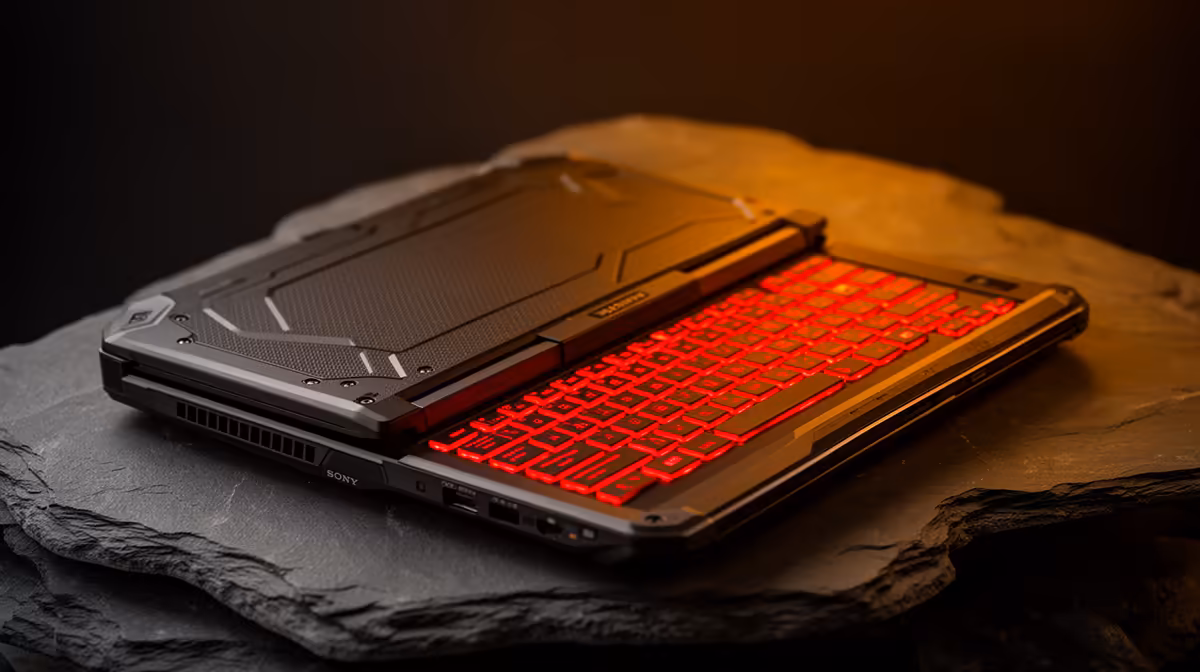 Durable Laptops with Red Lighting