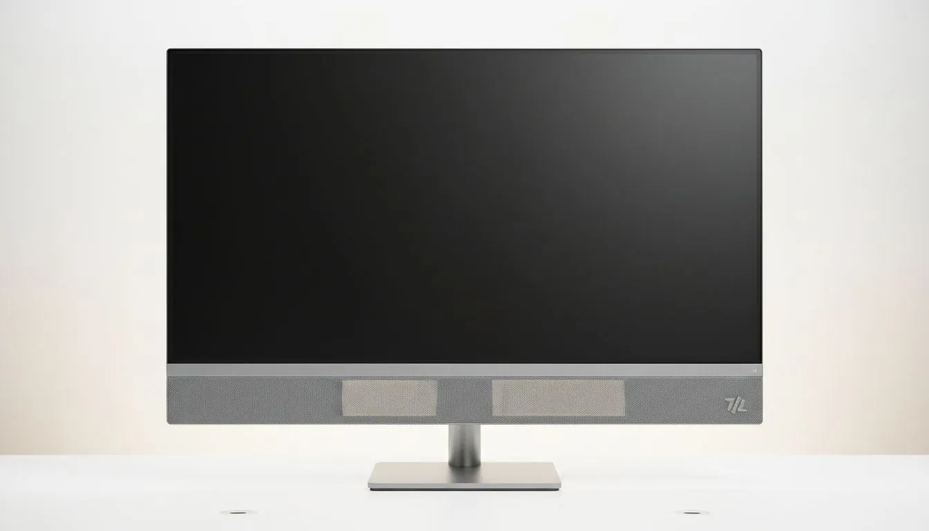 Save Desk Space with Built-In Monitor Speakers