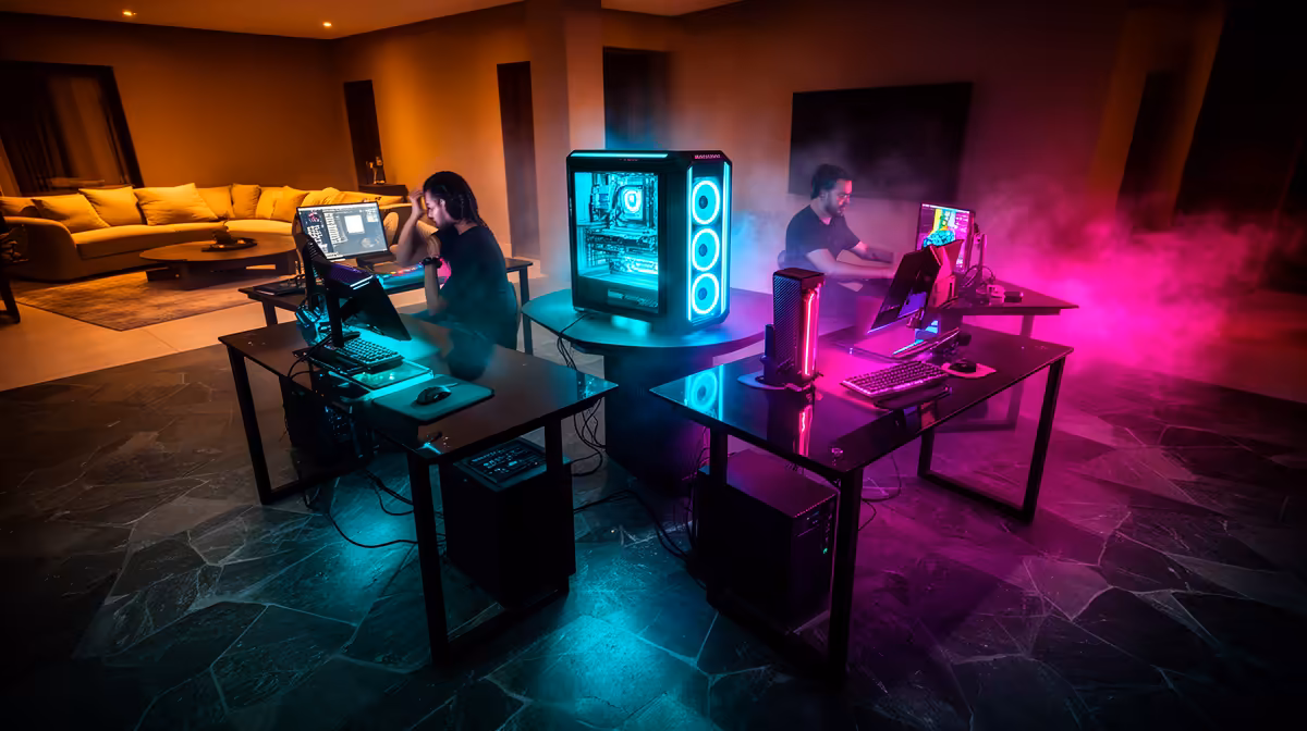 Setting up a couch co-op gaming rig in George buying signals