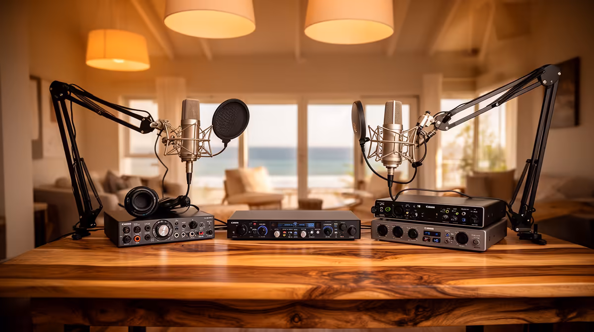 Setting up a podcast recording rig in Knysna buying signals