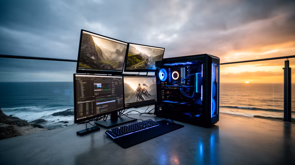 Setting up a video editing in 4K rig in Hermanus buying