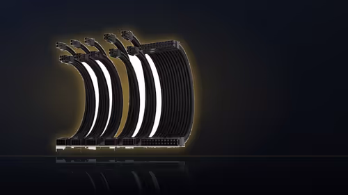 Six dressed cable runs can crowd the space behind a motherboard tray