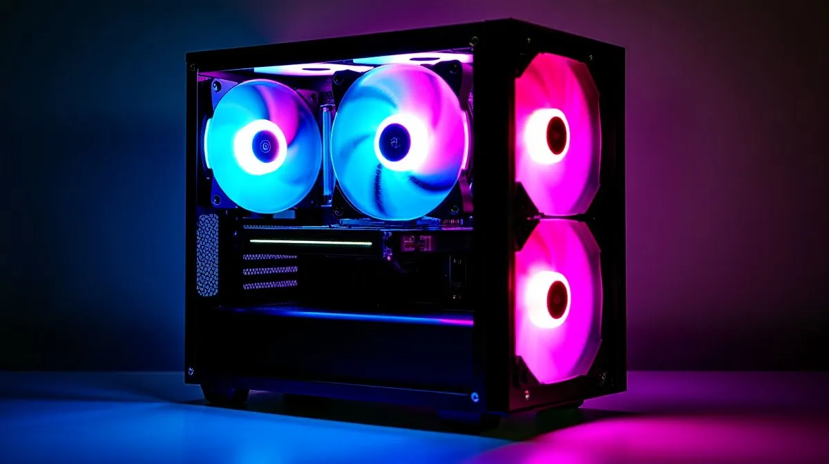 ATX build steps with ARGB fans from setup to finish