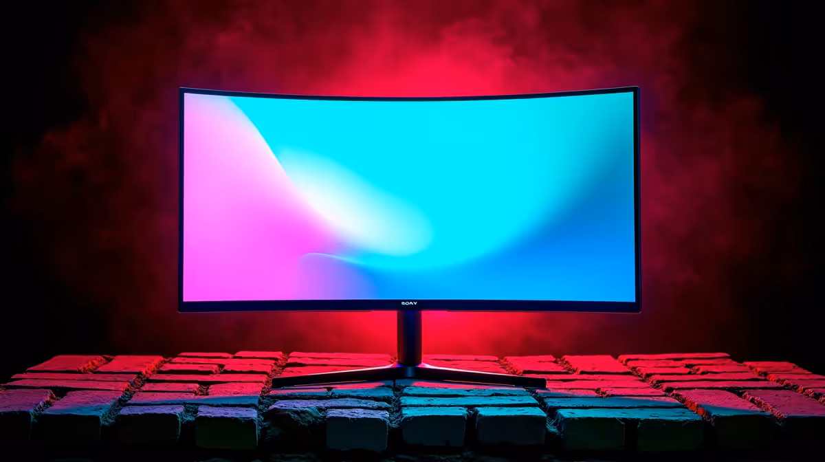 Curved Monitor Setup for a Face-brick House in SA