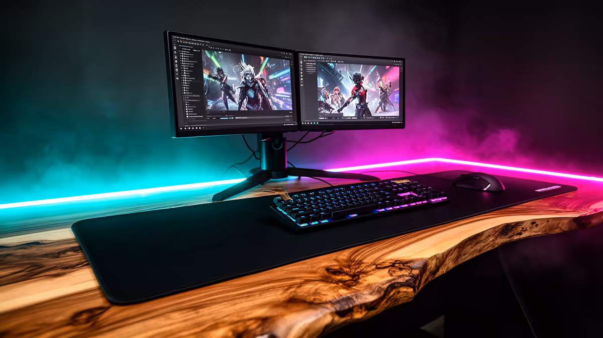 Large Mouse Pad Setup for a Bachelor Flat in SA