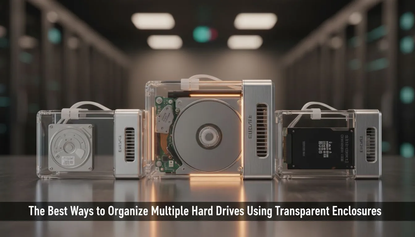 Organize Multiple Drives with Clear Enclosures