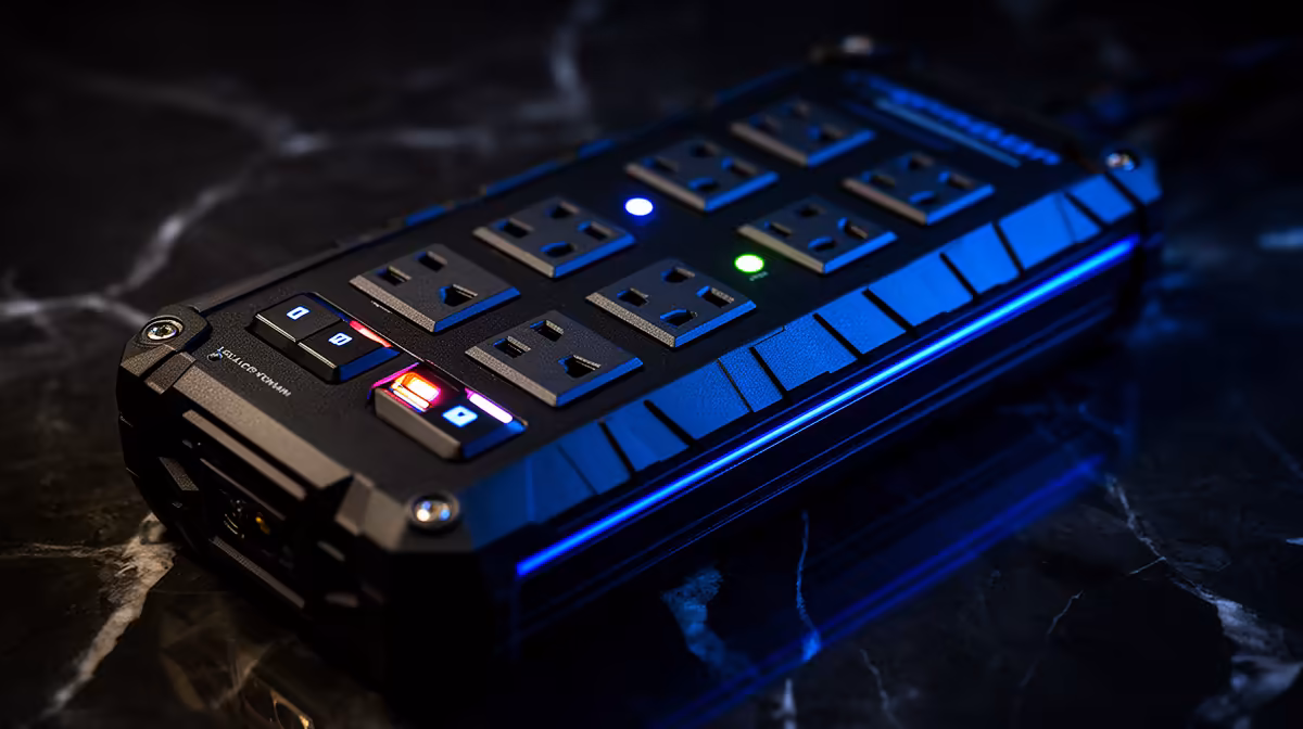 Surge-protected Power Strip for Drone Mapping Under