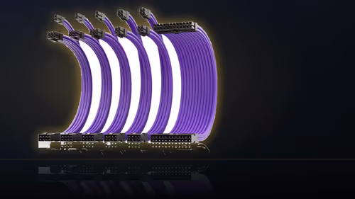 Three 6+2 connectors keep the GPU side of the kit separate from CPU power