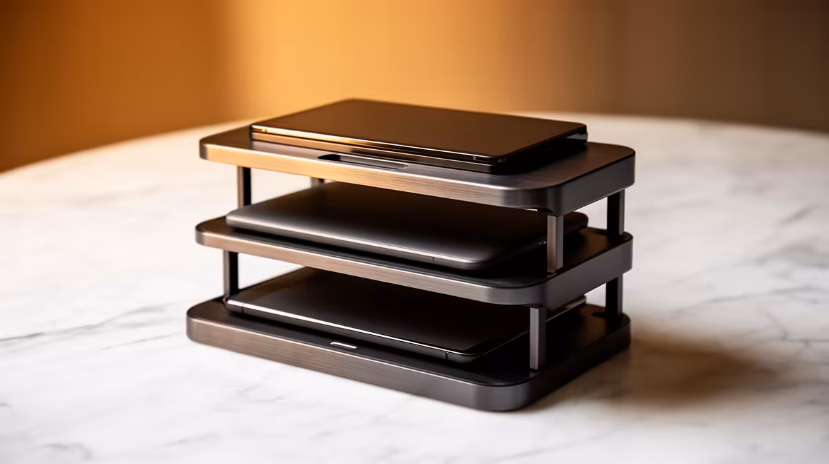 Three-tier docking station plan buying signals