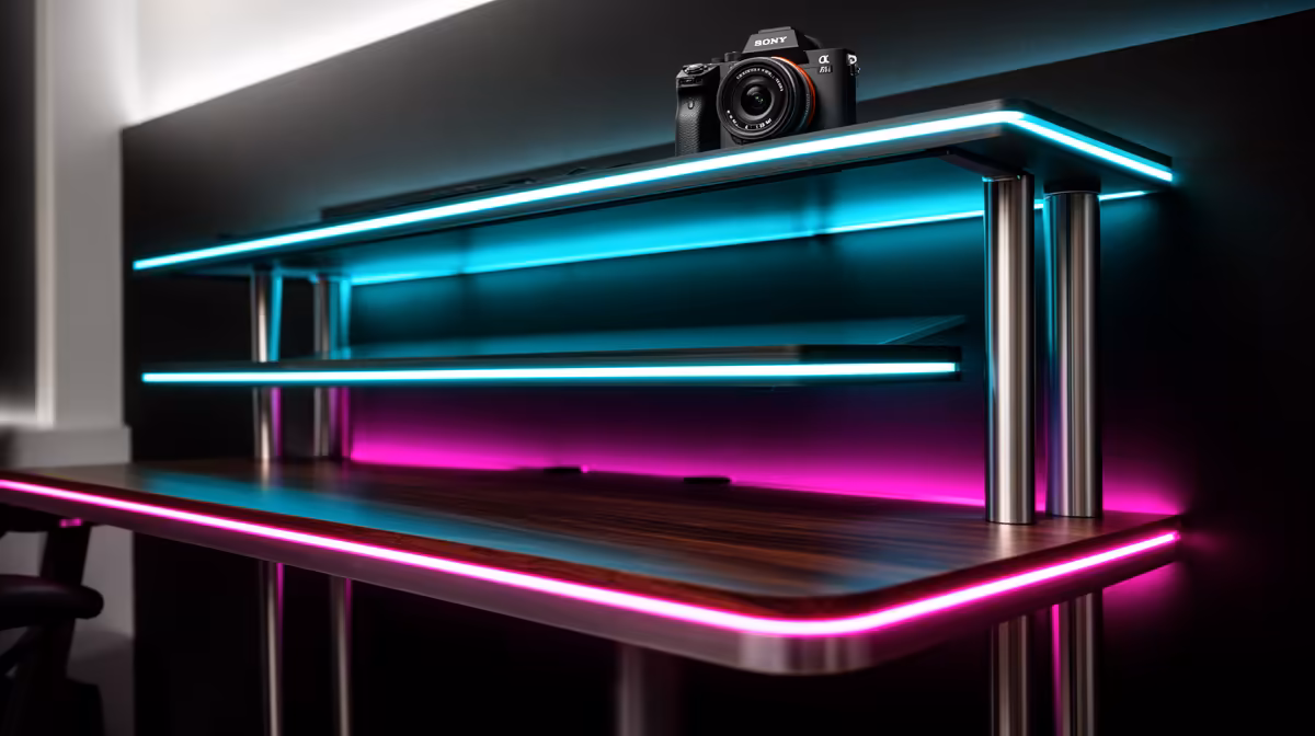 Three-tier gaming desk plan for campus buying signals