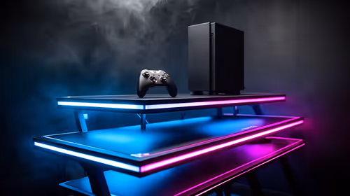 Three-tier gaming desk plan for controller-first PC gaming: budget