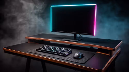 Three-tier gaming desk plan for first-year student setup: budget, balanced
