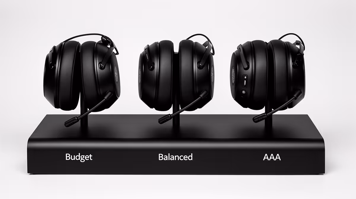Three-tier gaming headset plan for AAA gaming buying signals