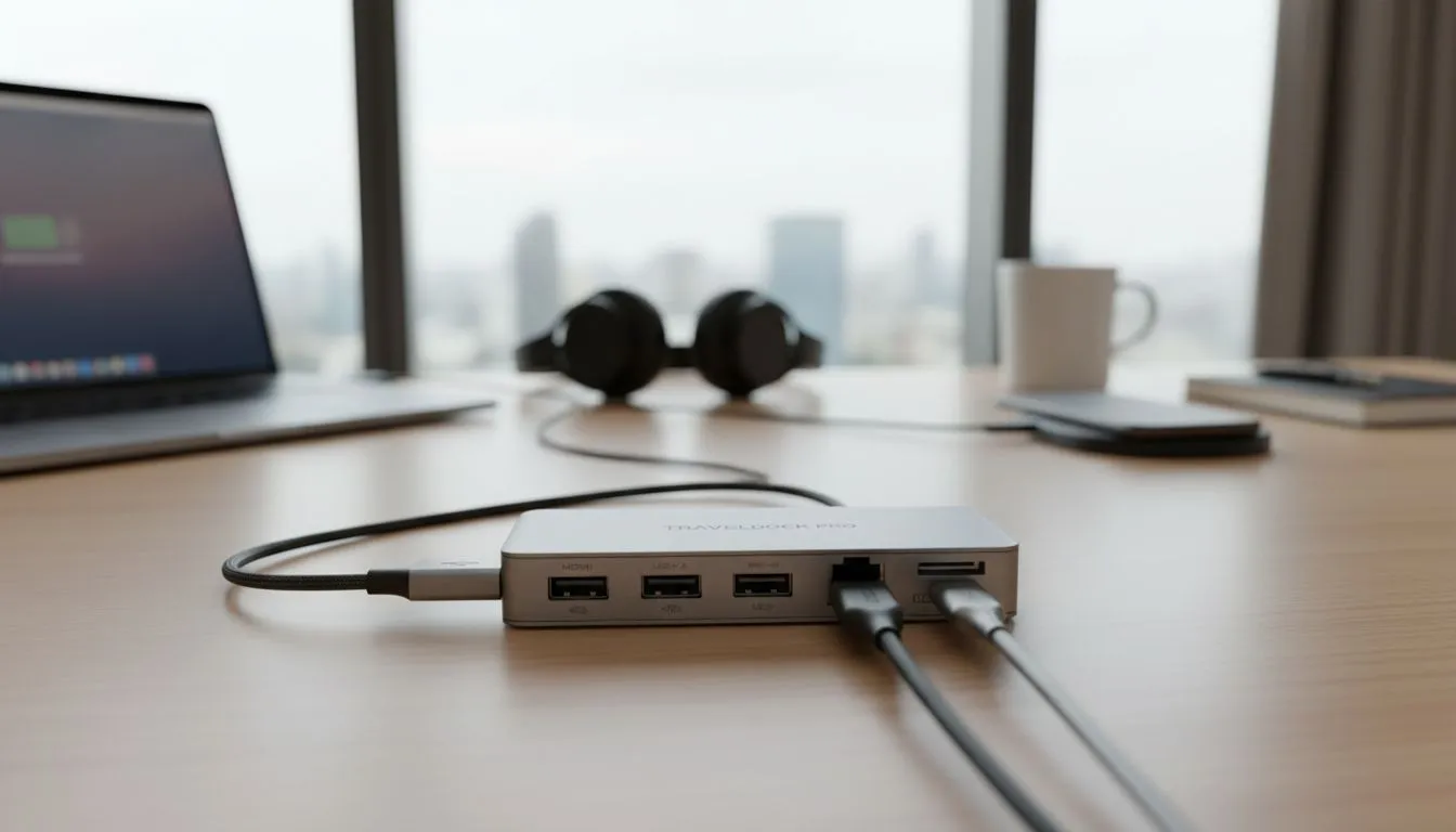 Hotel Desk to Office with USB-C Hub
