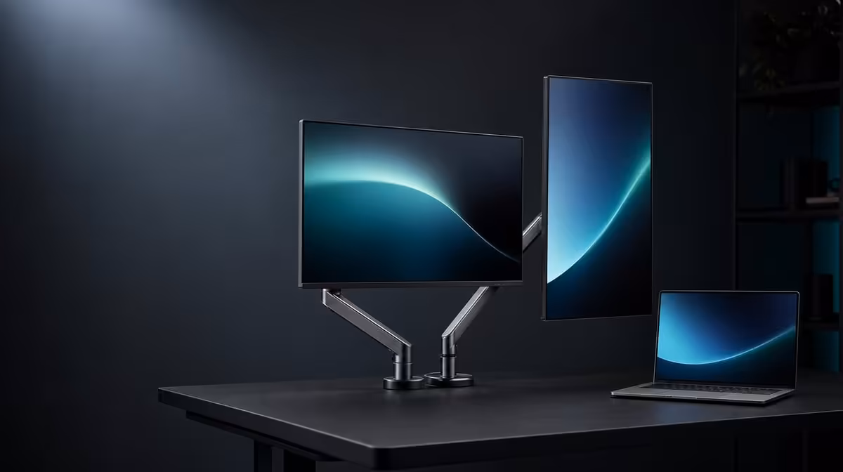 Choose an angle that keeps both panels stable and visible