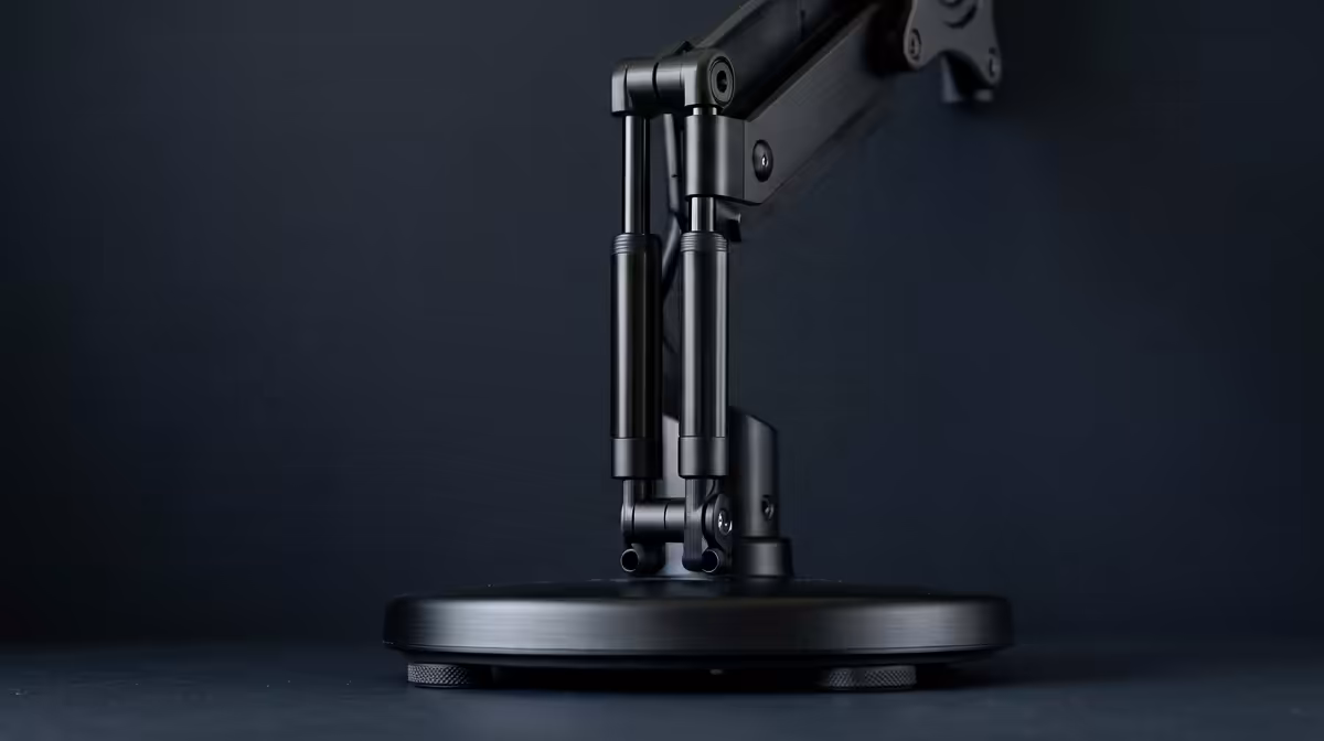 Articulating arm frees desk space instantly