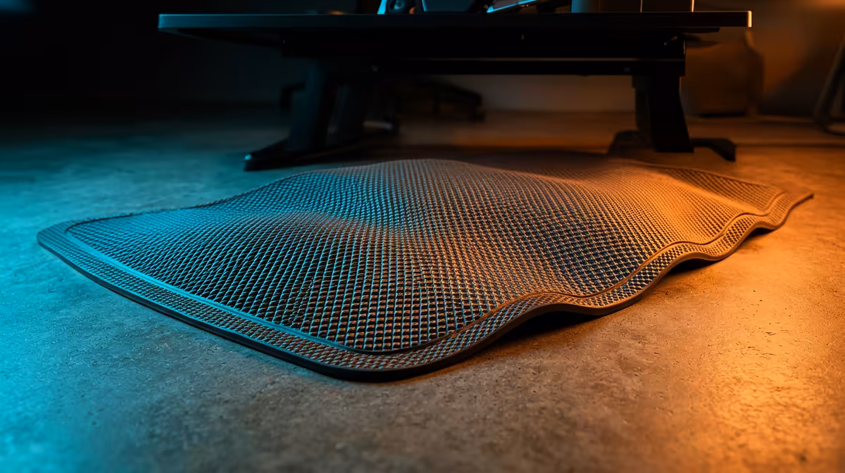 Cushioned pad that reduces standing fatigue