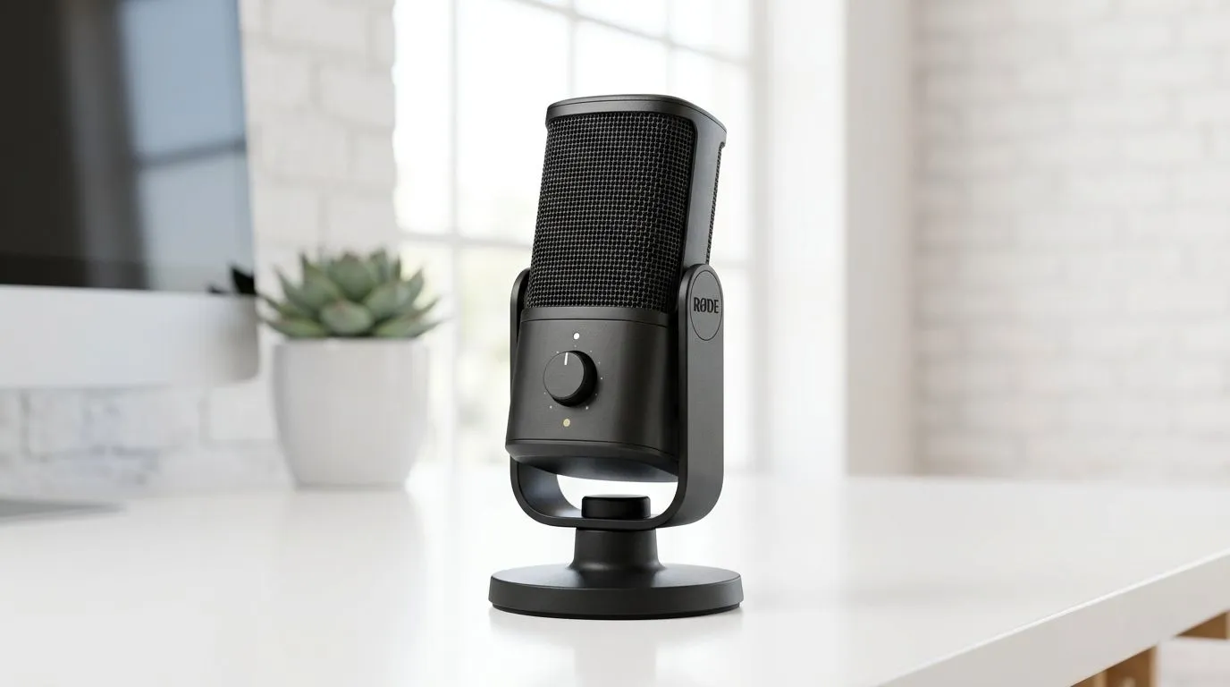 Compact desk-friendly mic setup for beginners