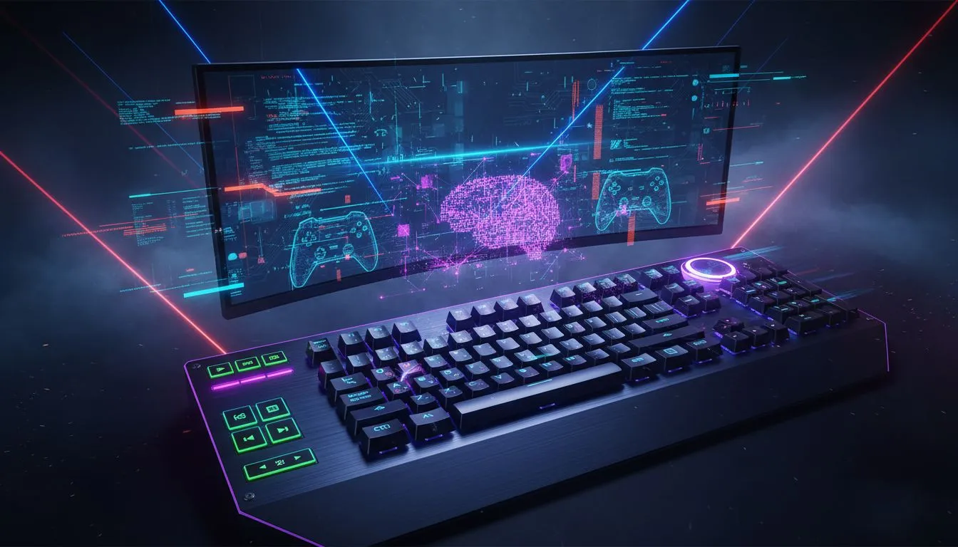 Gaming Keyboard with Media Controls and Dial - Essential