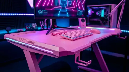 Pink Gaming Desk: The Standard for Aesthetic Streaming Rooms