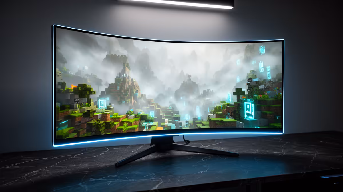 Curved Monitor Handle Playing Minecraft with Mods in SA