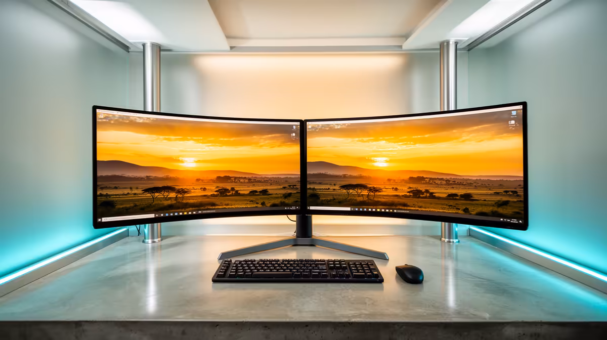 Curved Monitor Handle Running Two Businesses in SA