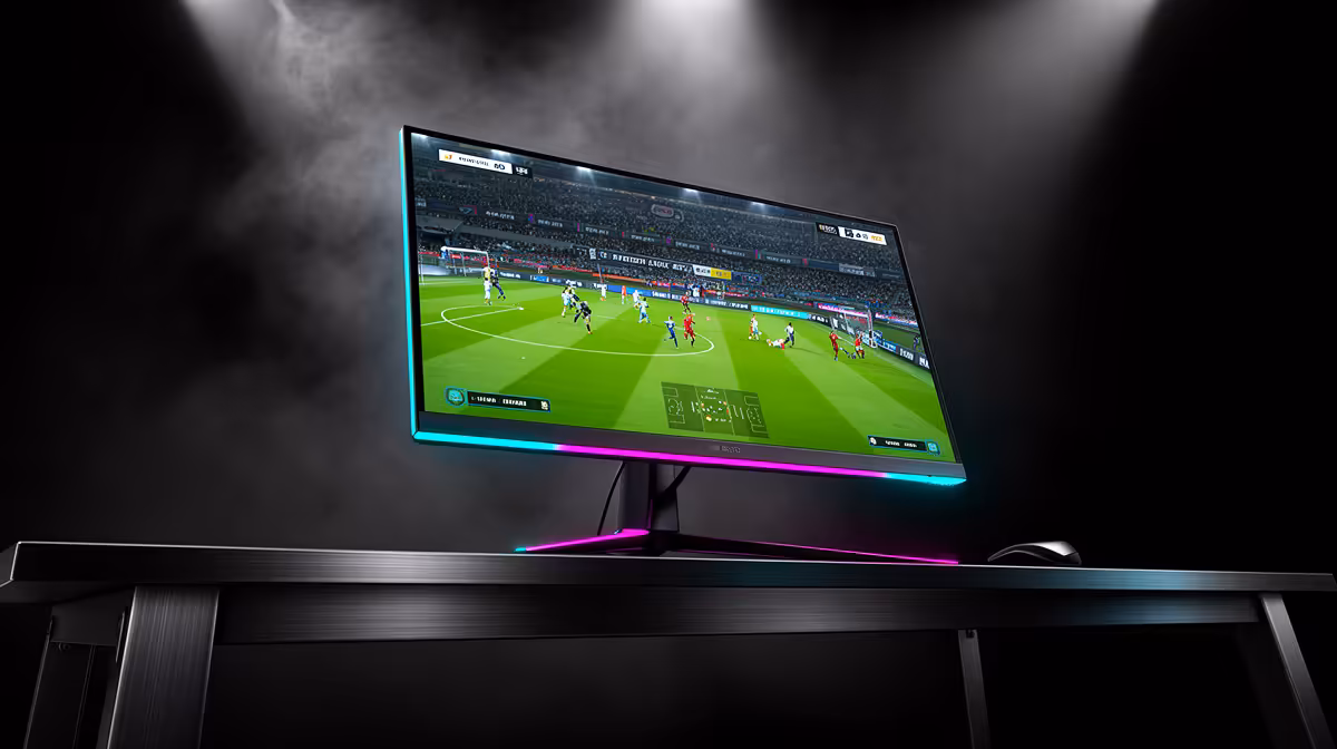 Mini-LED Monitor Handle Playing EA FC in SA