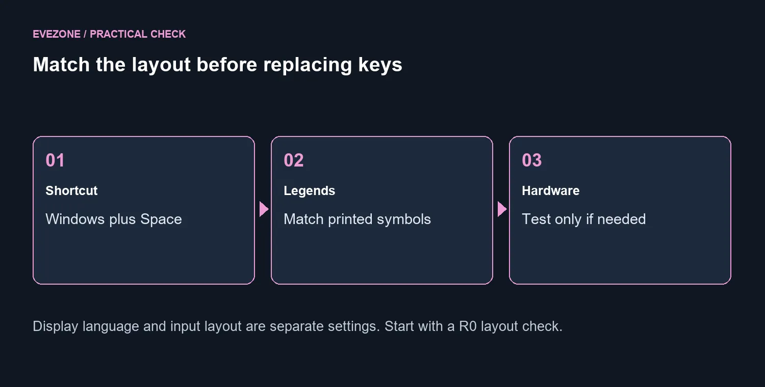 Match the layout before replacing keys