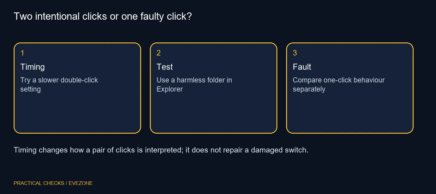 Two intentional clicks or one faulty click?