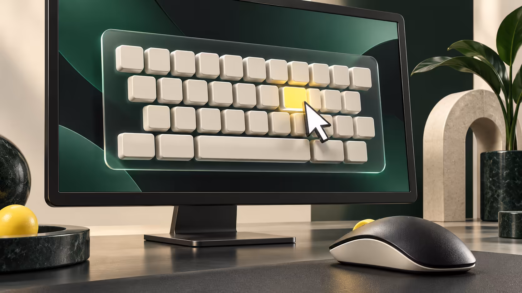 Windows on-screen keyboard without a touchscreen