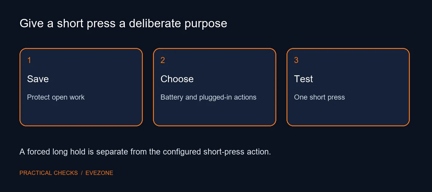 Give a short press a deliberate purpose