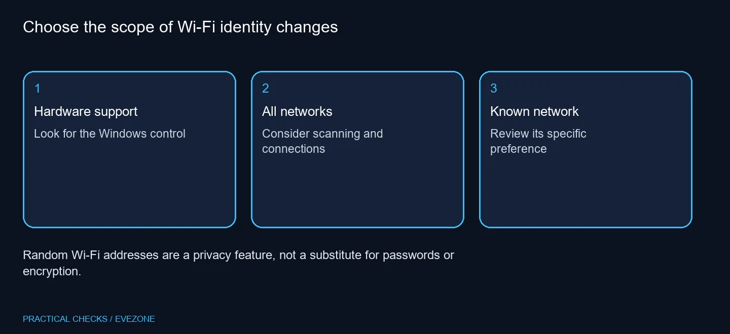 Choose the scope of Wi-Fi identity changes