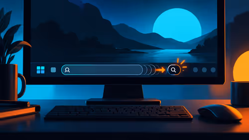 Windows taskbar search box: hide it or keep a smaller search icon